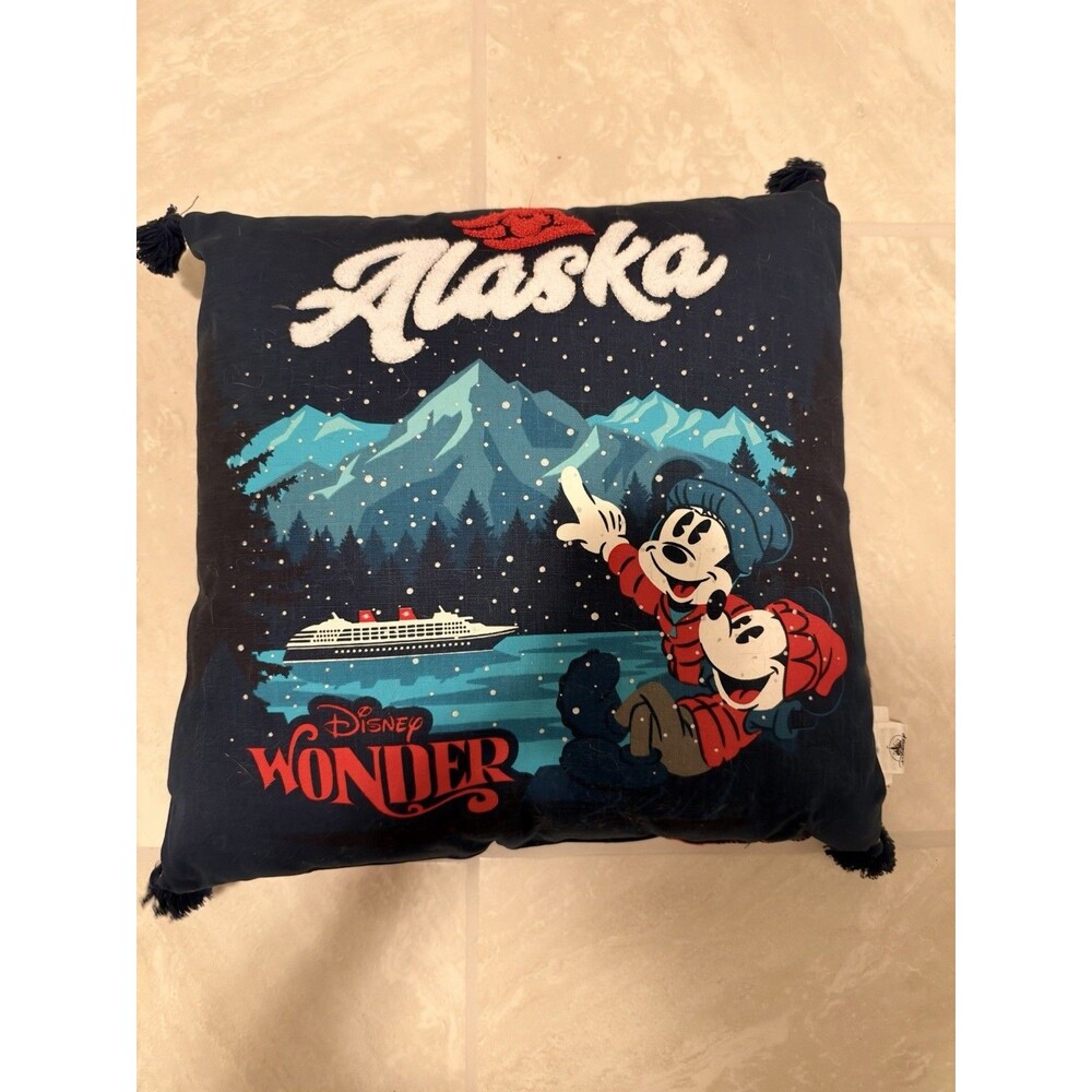 Disney Cruise Line Alaska Decorative Pillow Disney Wonder Nighttime Sky 17" NWT